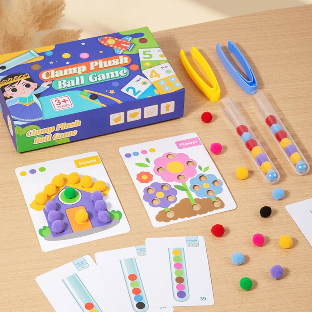 Clamp Plush Ball Counting With Flash Cards