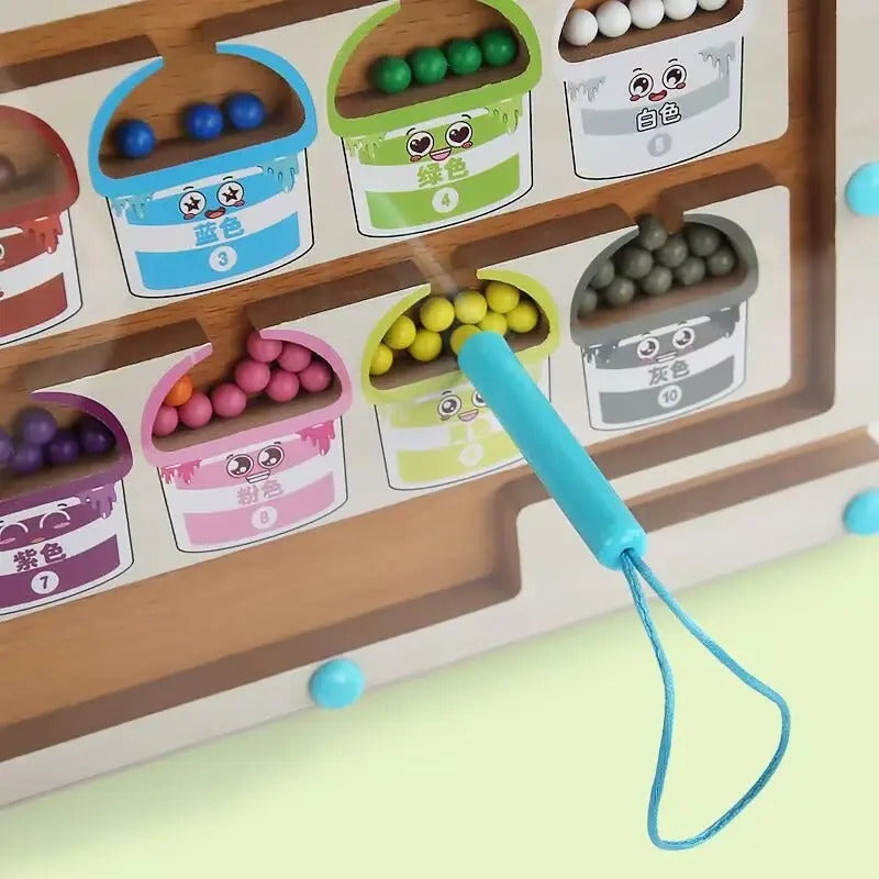 Magnetic Multicolor Beads Sorting Maze