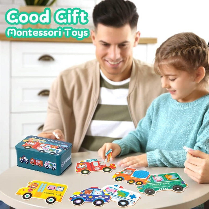 Wooden Colorful Jigsaw Puzzles Set