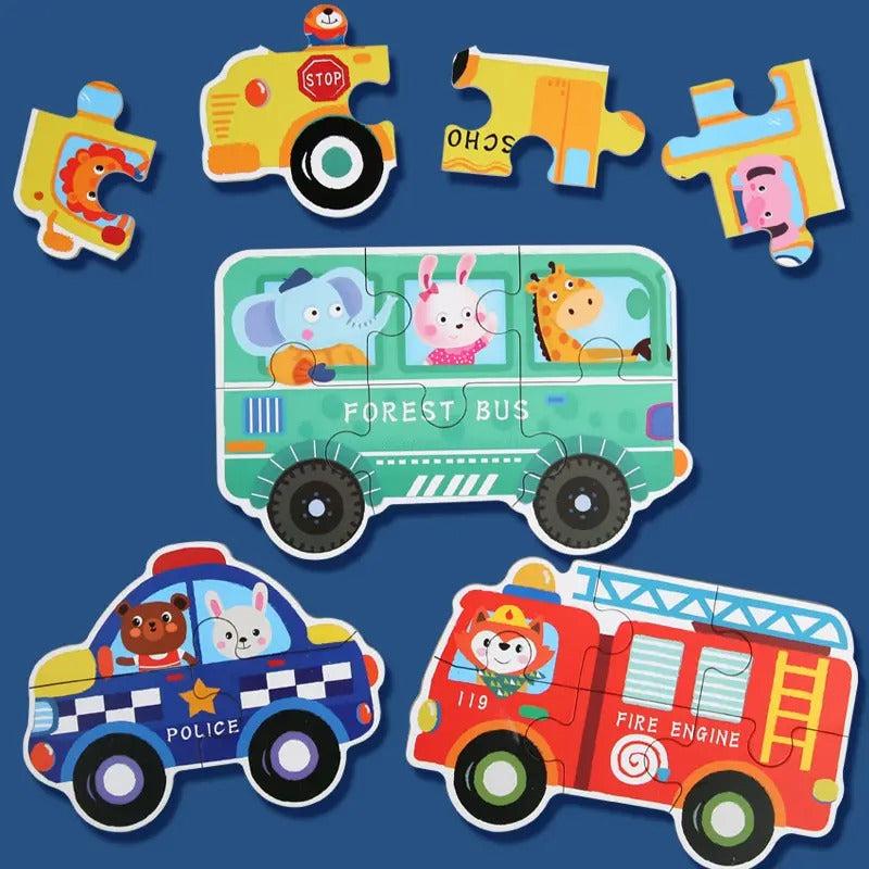 Wooden Colorful Jigsaw Puzzles Set