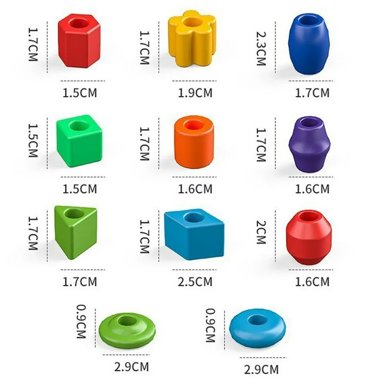 Creative Colorful Threading Beads Block Set Pack Of 106 Pcs