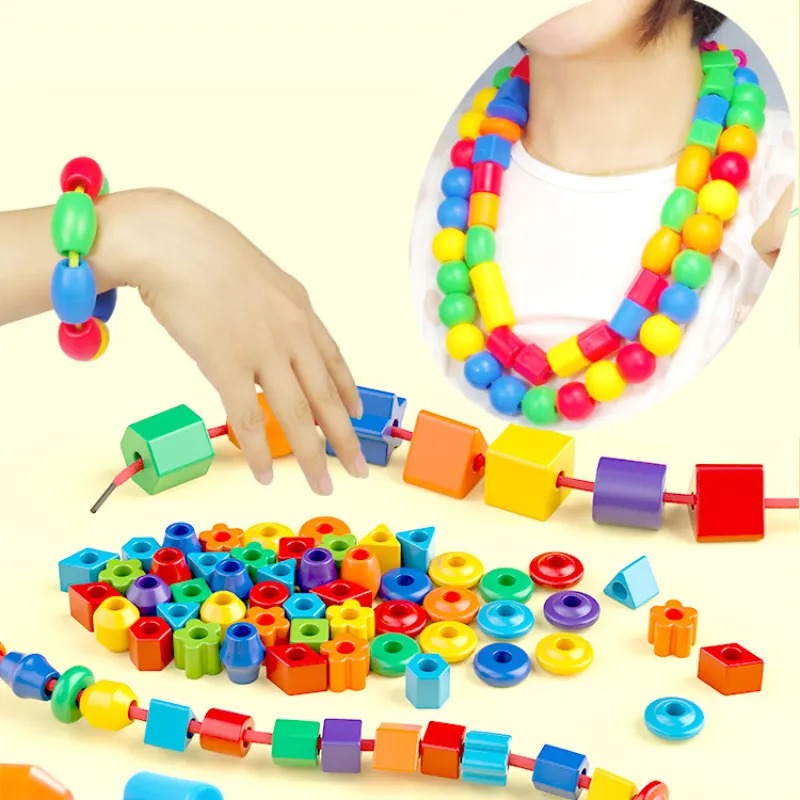 Creative Colorful Threading Beads Block Set Pack Of 106 Pcs