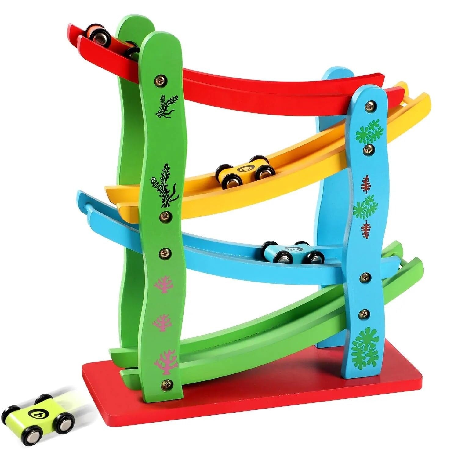 Wooden Glider Car Racing Zig-Zag Track