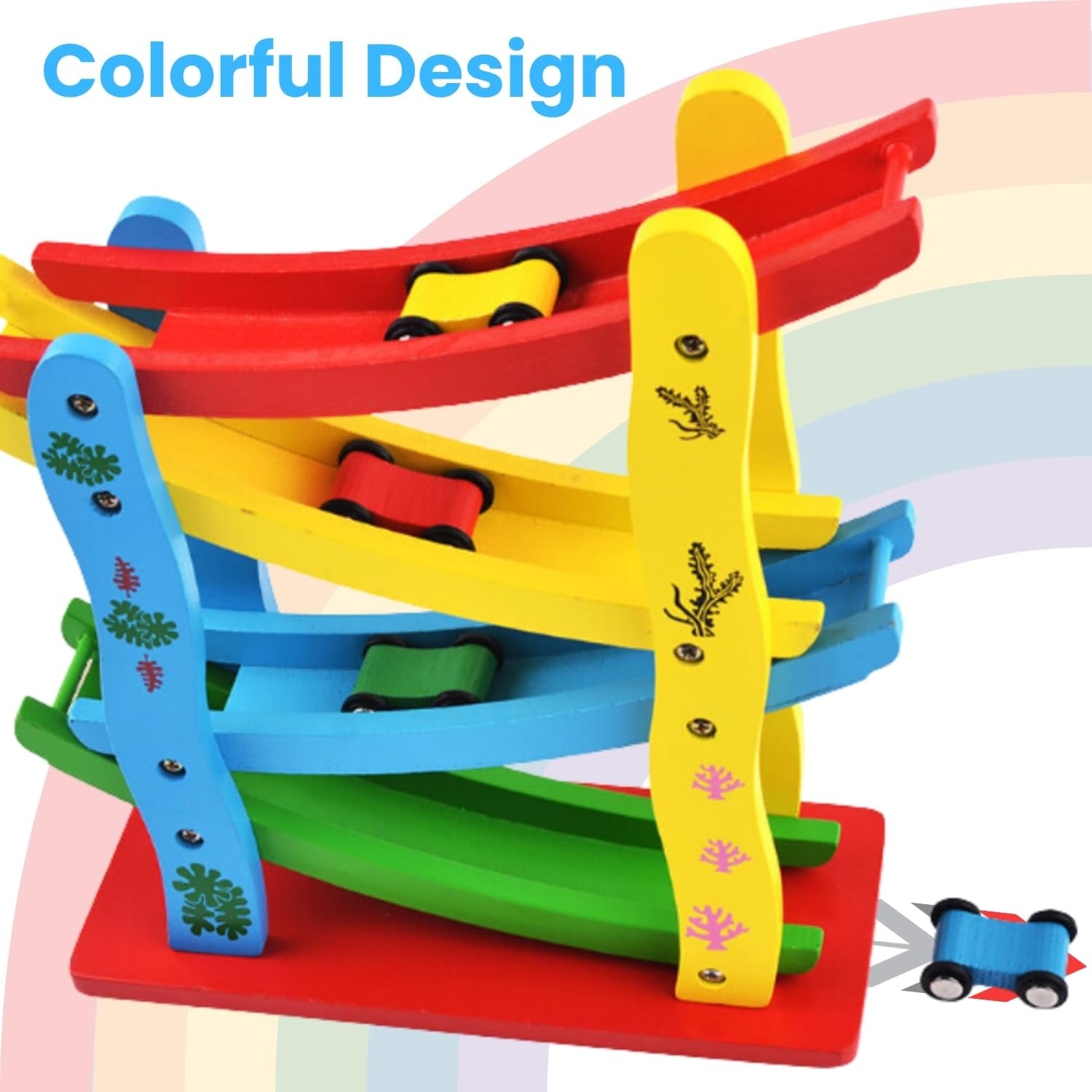 Wooden Glider Car Racing Zig-Zag Track