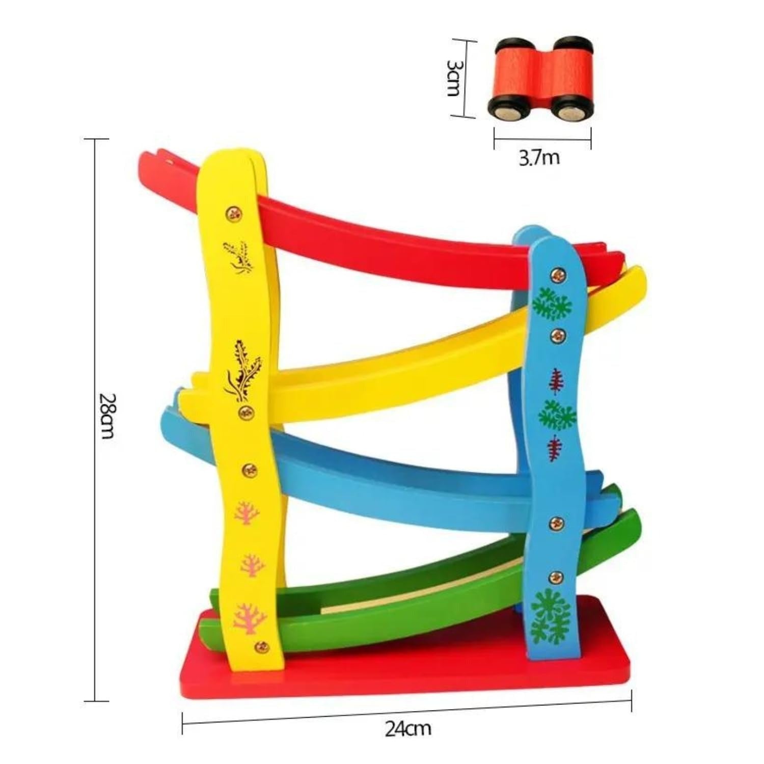Wooden Glider Car Racing Zig-Zag Track