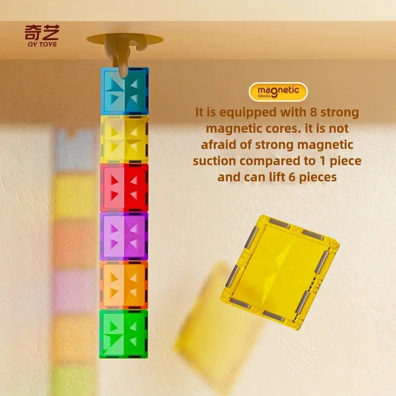 Multicolour Magnetic Tile & Pipeline 3D Blocks 25 Pcs