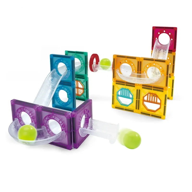 Multicolour Magnetic Tile & Pipeline 3D Blocks 25 Pcs