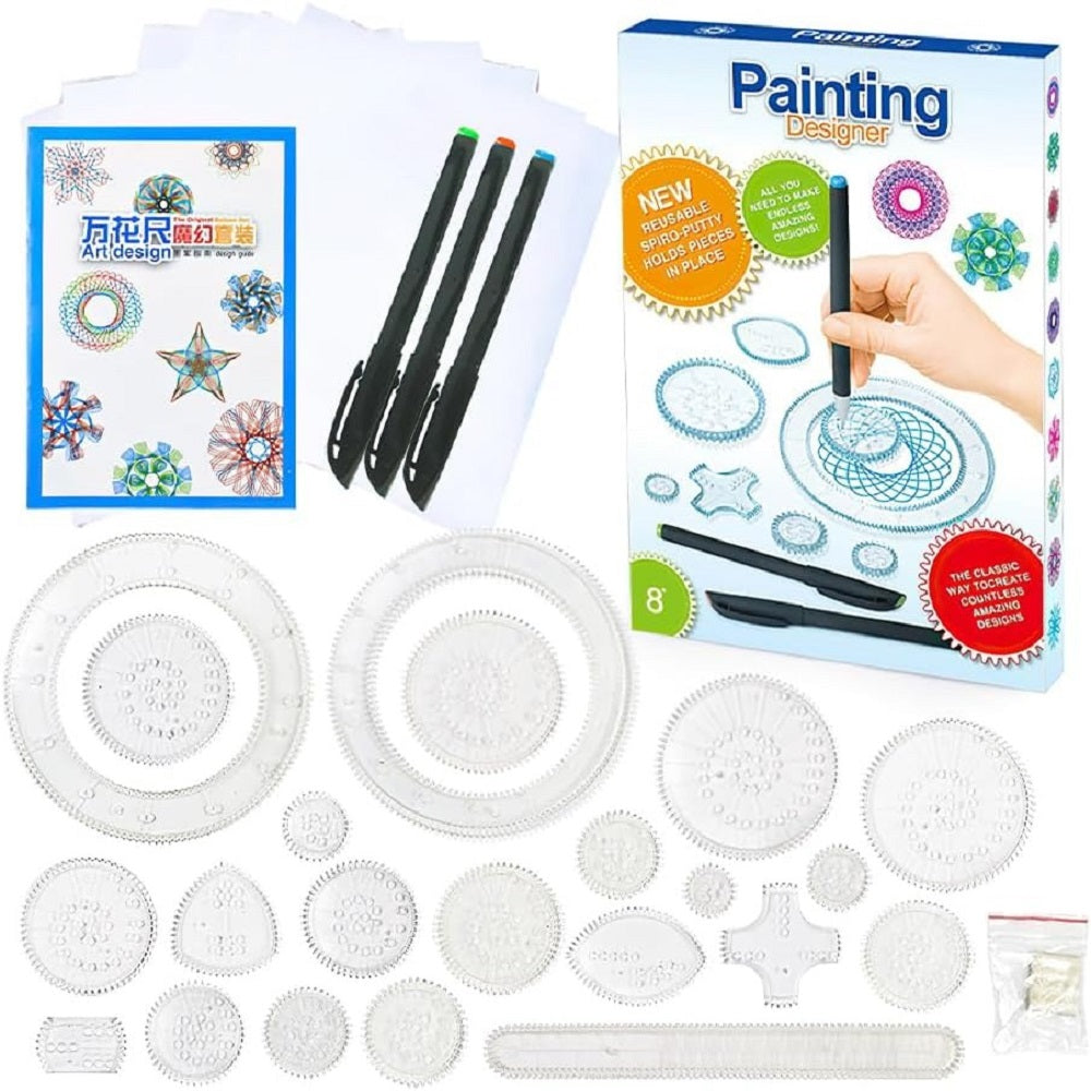 Spiral Design Art Stencils Drawing Kit