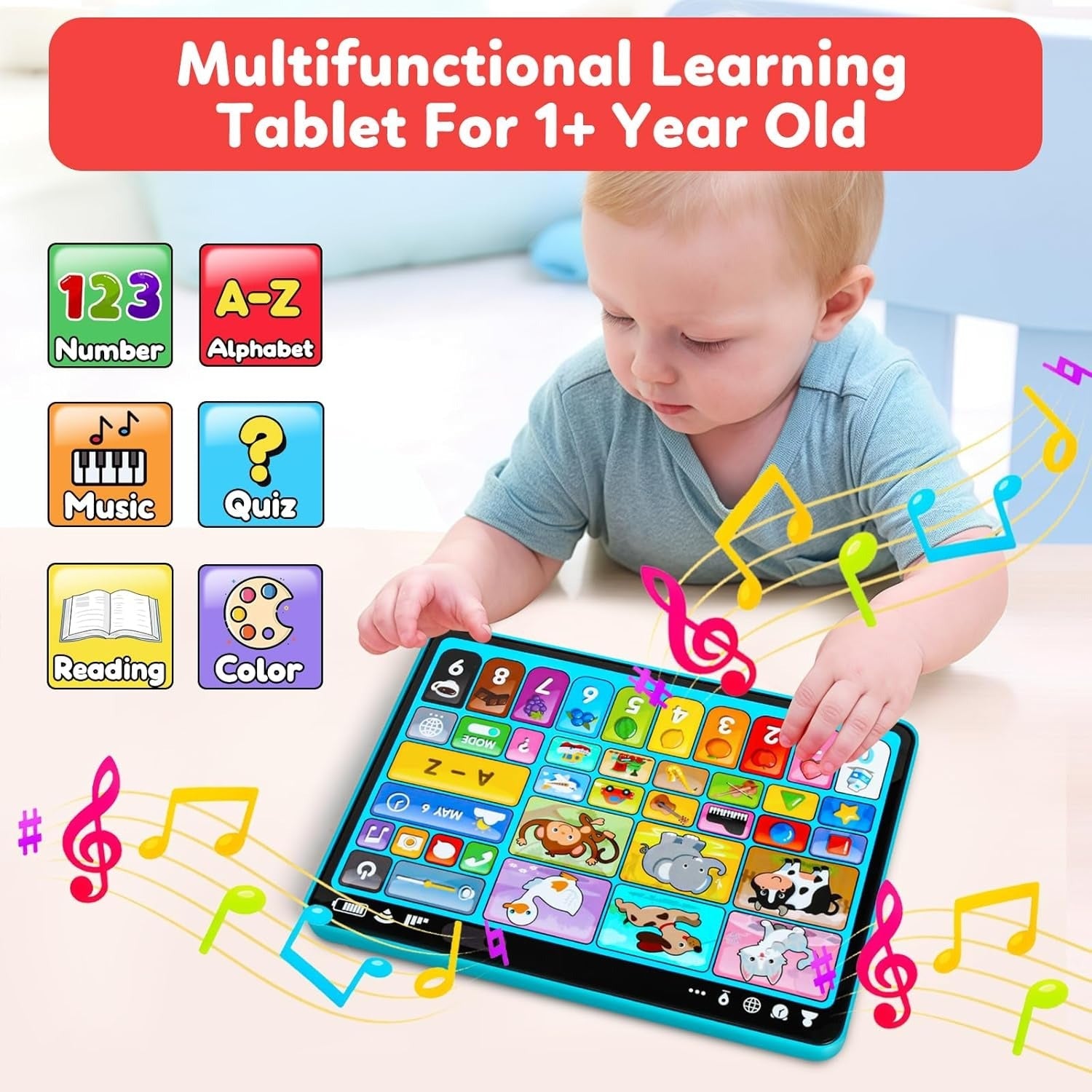 Musical Tablet With Lights & Animal Sounds