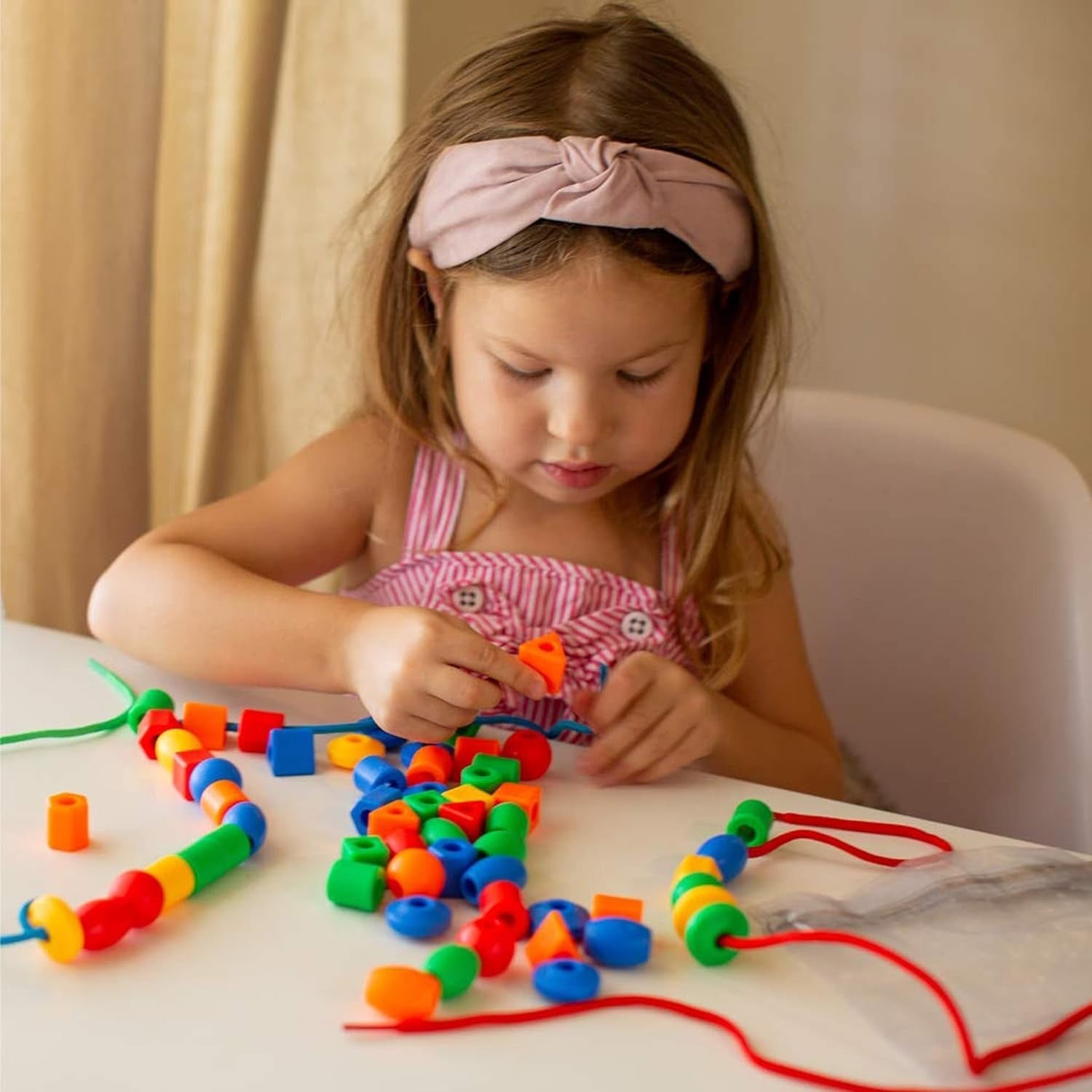 Multicolor Lacing & Threading Beads Blocks Set