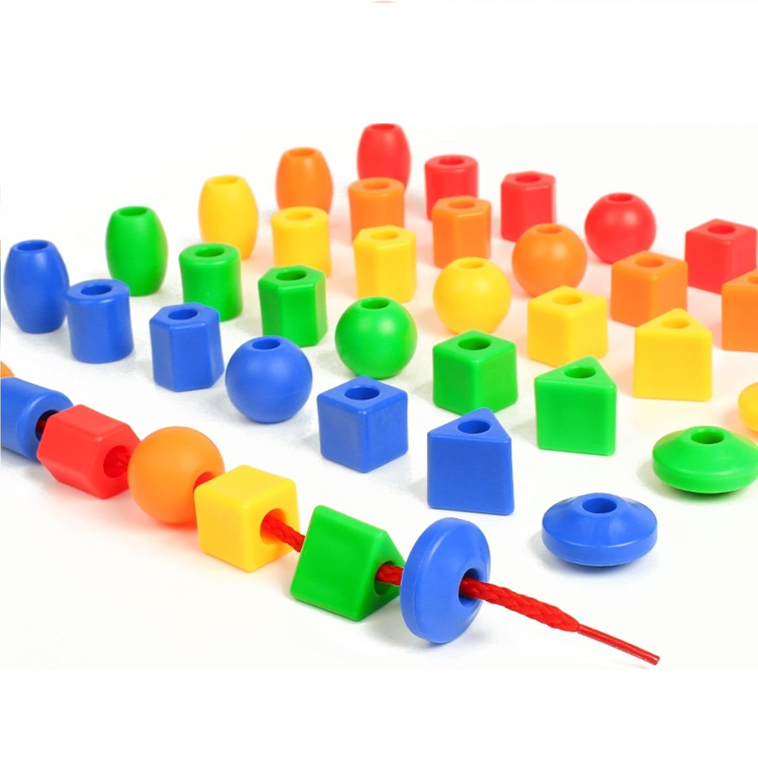 Multicolor Lacing & Threading Beads Blocks Set
