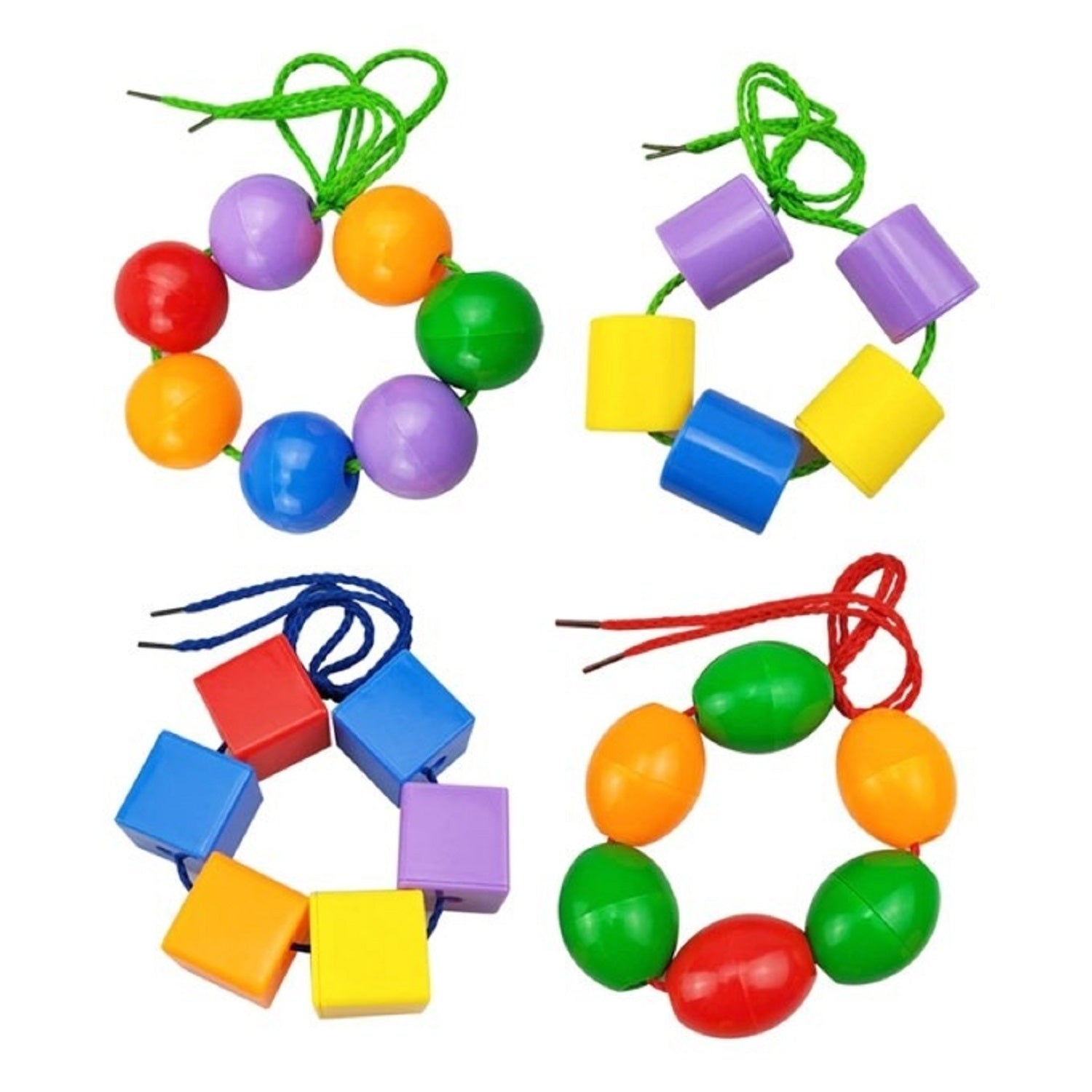Multicolor Lacing & Threading Beads Blocks Set