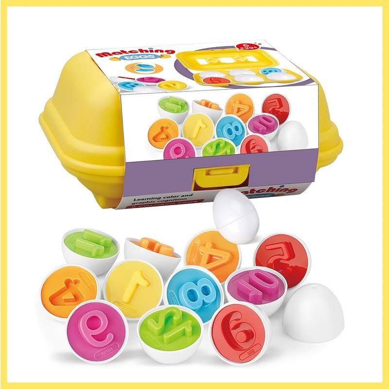 Matching Colors & Numbers Smart 6 Eggs Tray Set