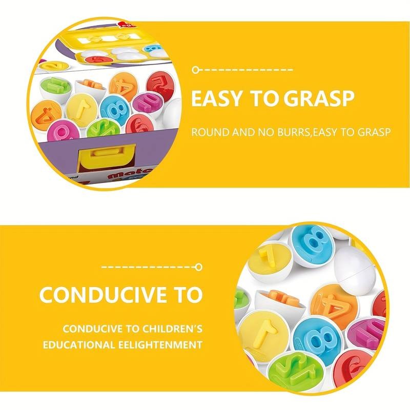 Matching Colors & Numbers Smart 6 Eggs Tray Set