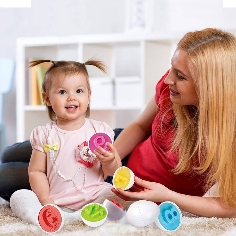 Matching Colors & Numbers Smart 6 Eggs Tray Set
