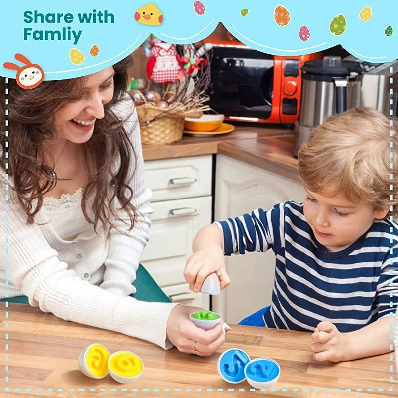 Matching Colors & Numbers Smart 6 Eggs Tray Set