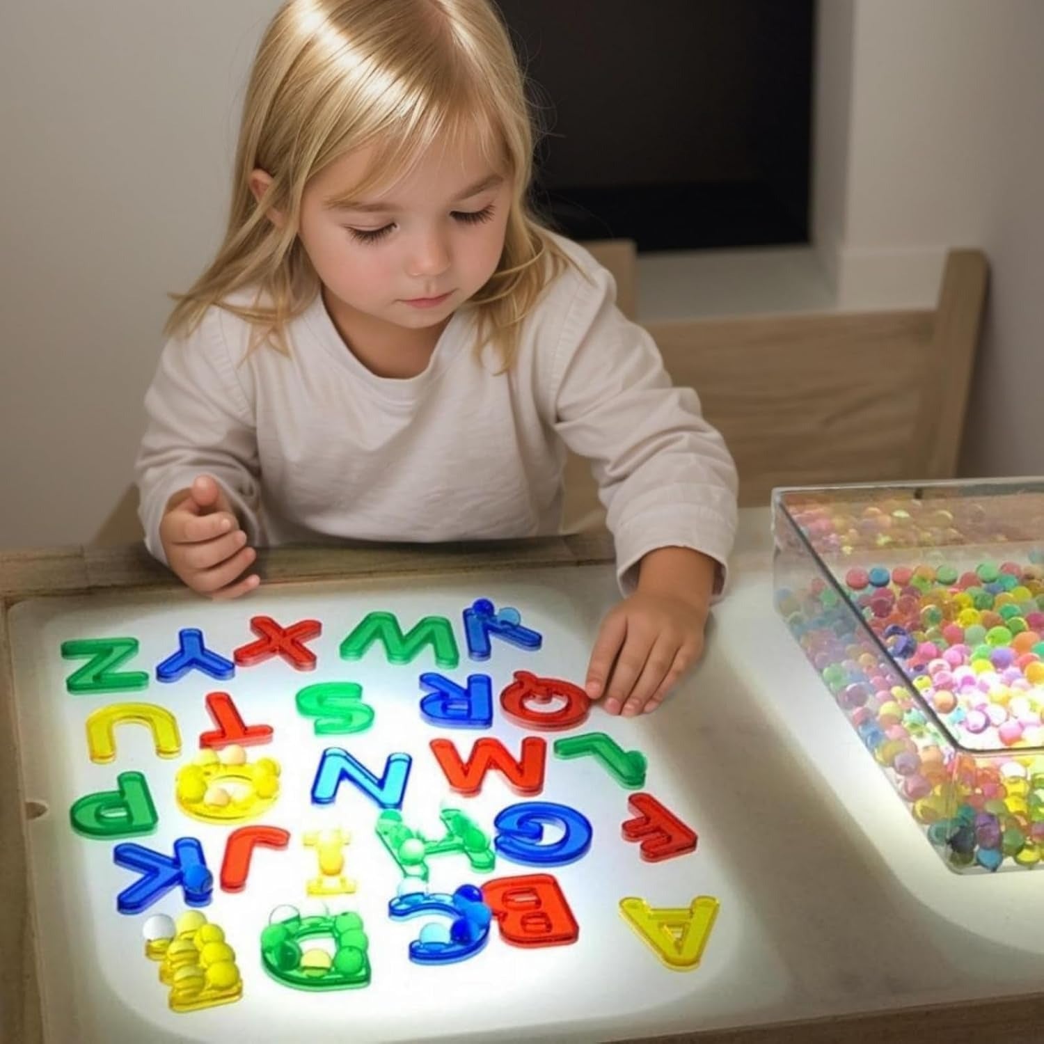 3 In 1 Transparent Letters & Numbers Jar 66 Pcs