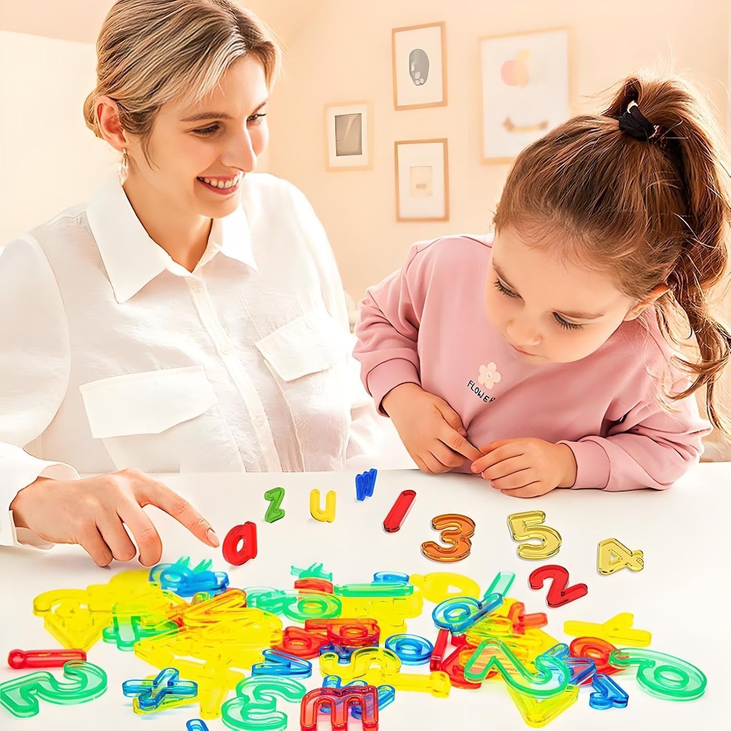 3 In 1 Transparent Letters & Numbers Jar 66 Pcs