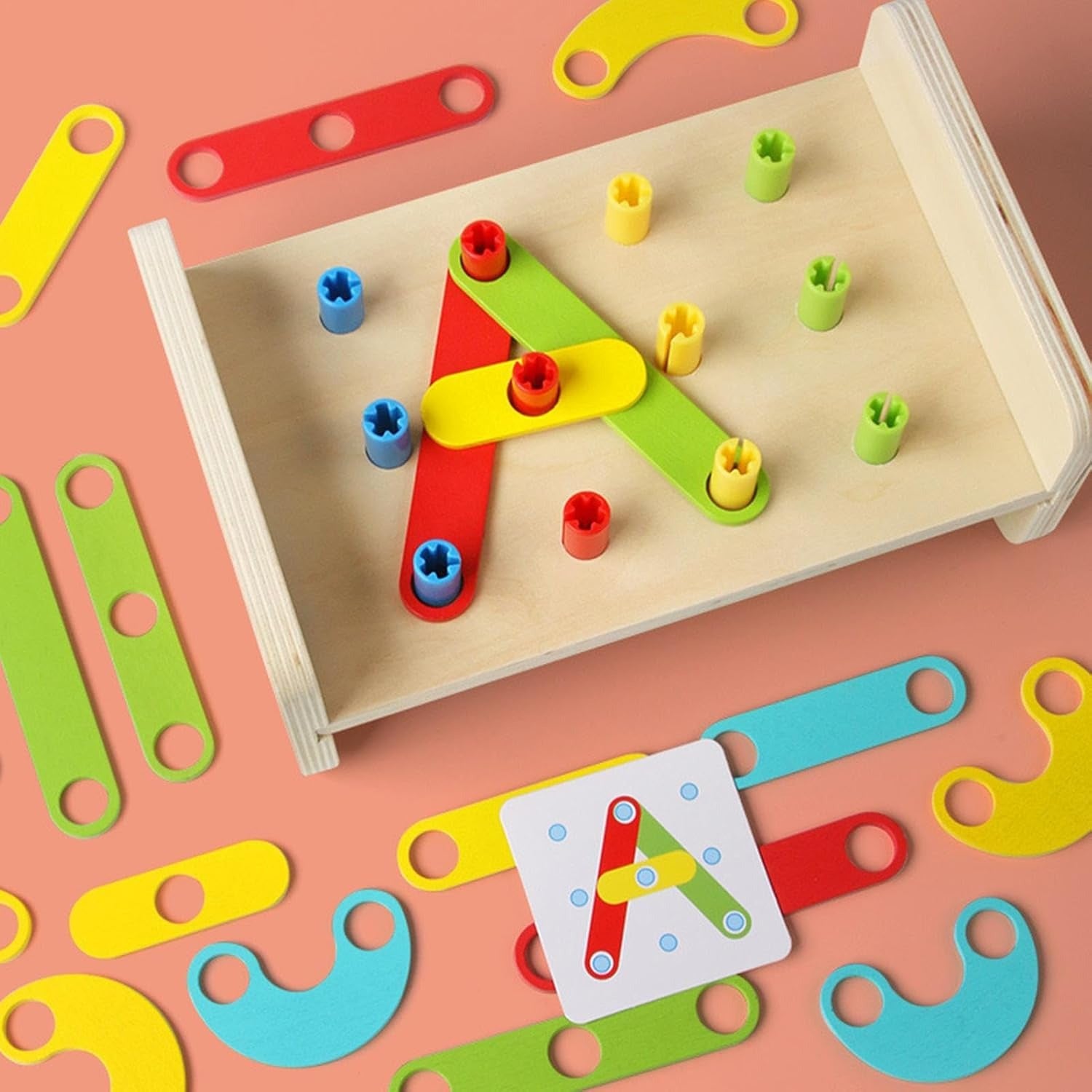 Wooden Montessori Knocking Nail Table & Versatile Puzzle Set