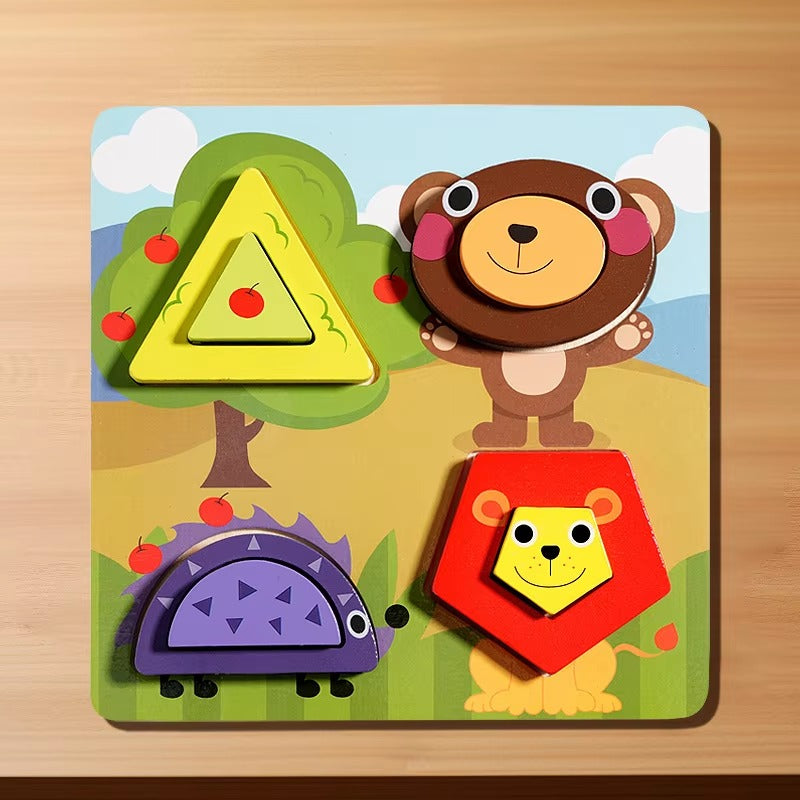 Wooden 3D Montessori Inshape Sorting Board