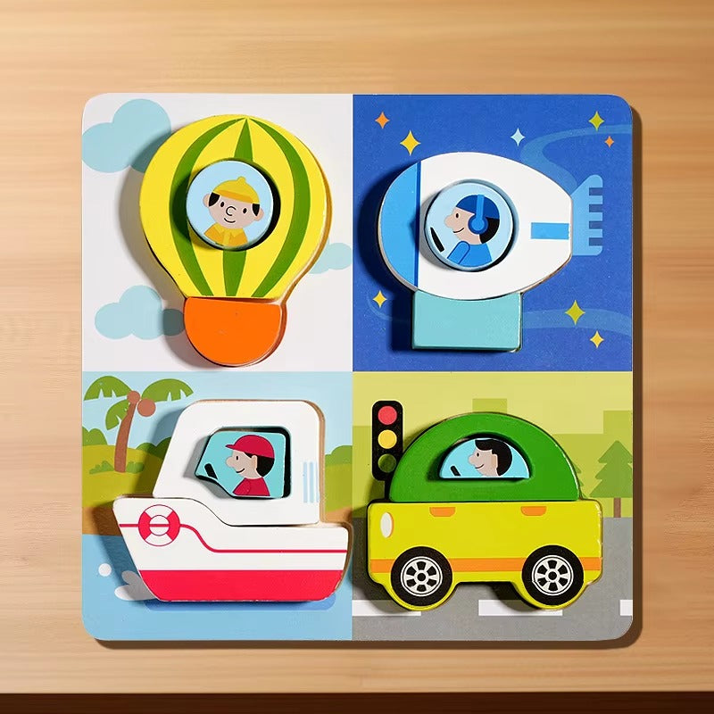 Wooden 3D Montessori Inshape Sorting Board