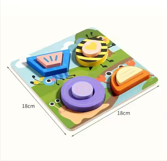 Wooden 3D Montessori Inshape Sorting Board