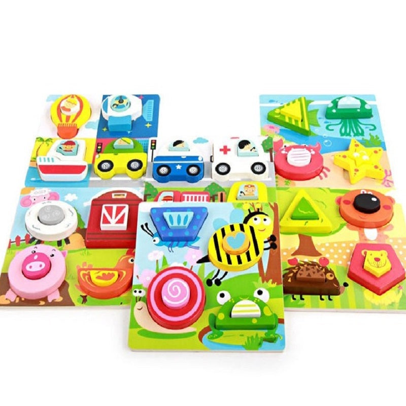 Wooden 3D Montessori Inshape Sorting Board