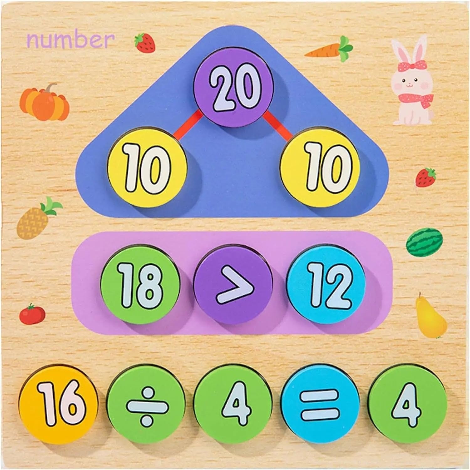 Wooden 2-in-1 Digital Numbers & Digital Clock
