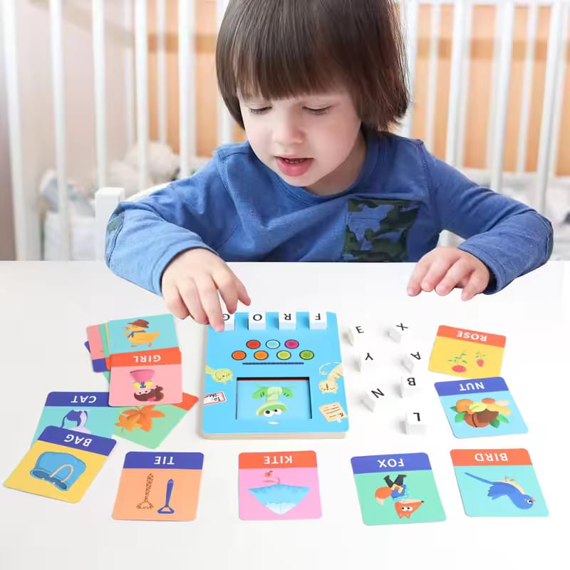 Wooden Alphabet Block Learn To Spell With Cards