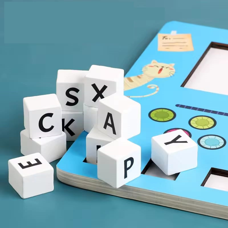 Wooden Alphabet Block Learn To Spell With Cards