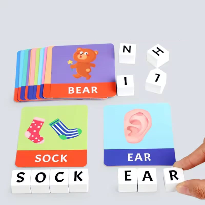 Wooden Alphabet Block Learn To Spell With Cards
