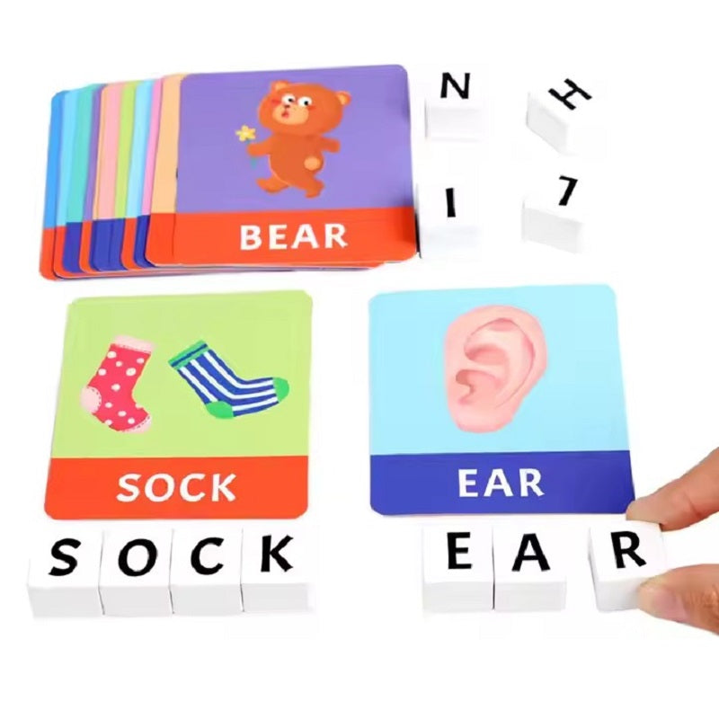Wooden Alphabet Block Learn To Spell With Cards