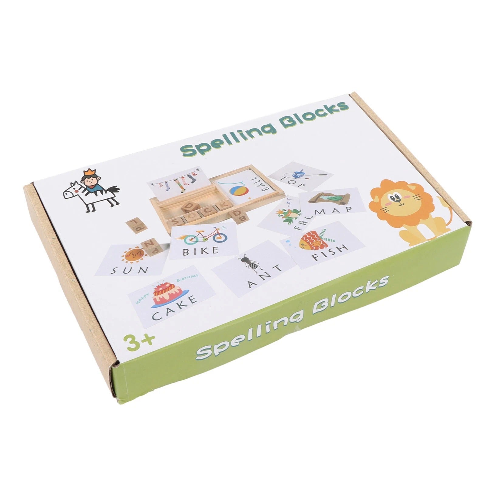 Wooden Alphabet Blocks Spelling Game With Cards