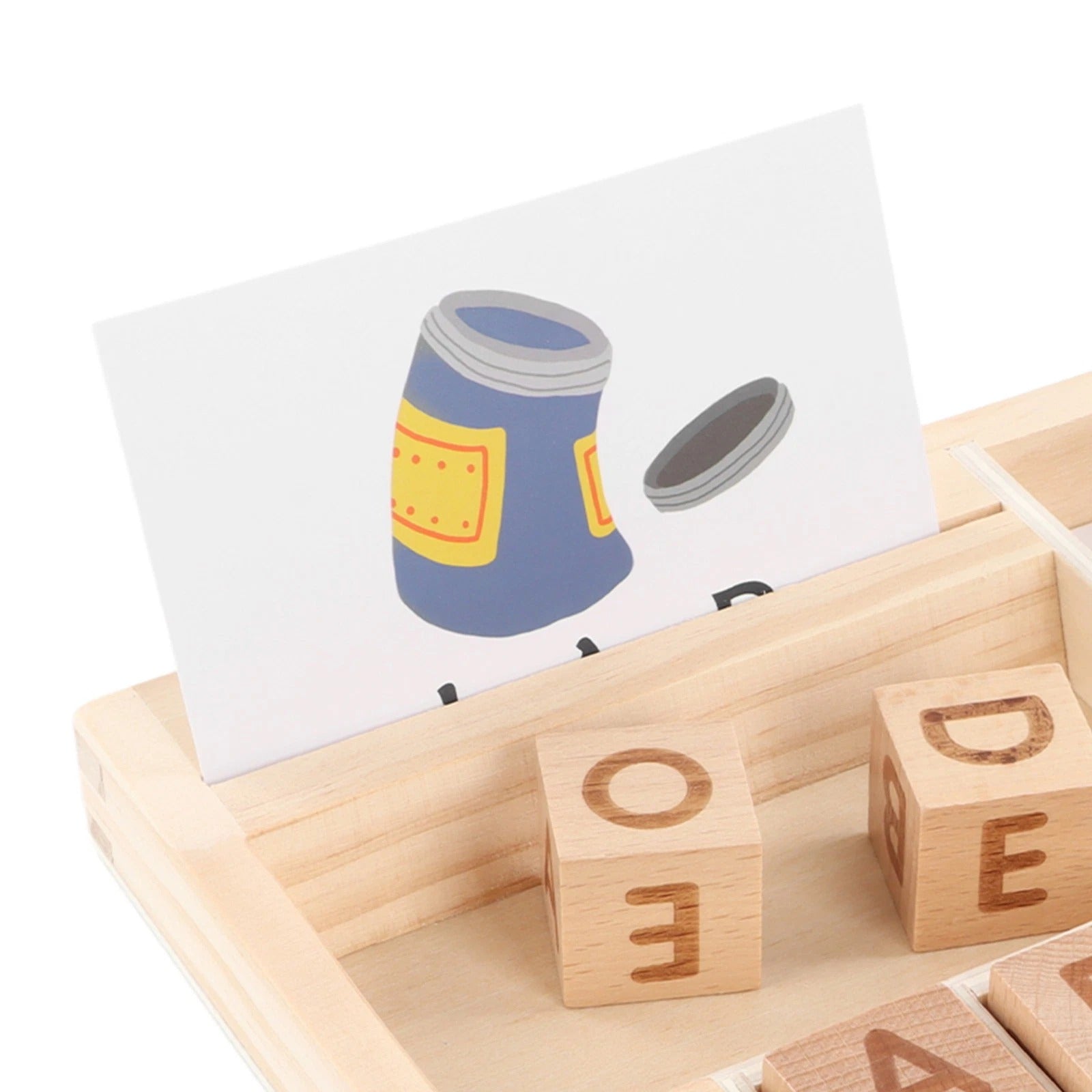 Wooden Alphabet Blocks Spelling Game With Cards