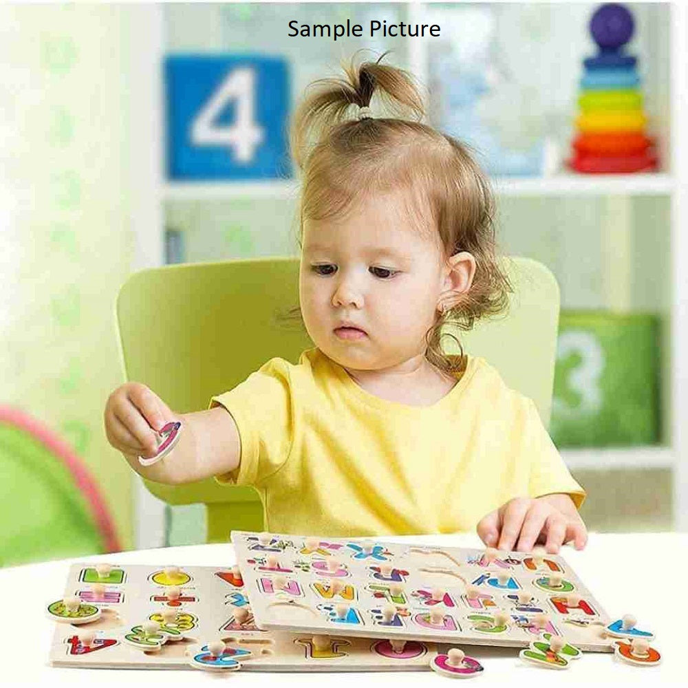 Wooden 0-9 Numbers & Picture Peg Puzzle Pin Board