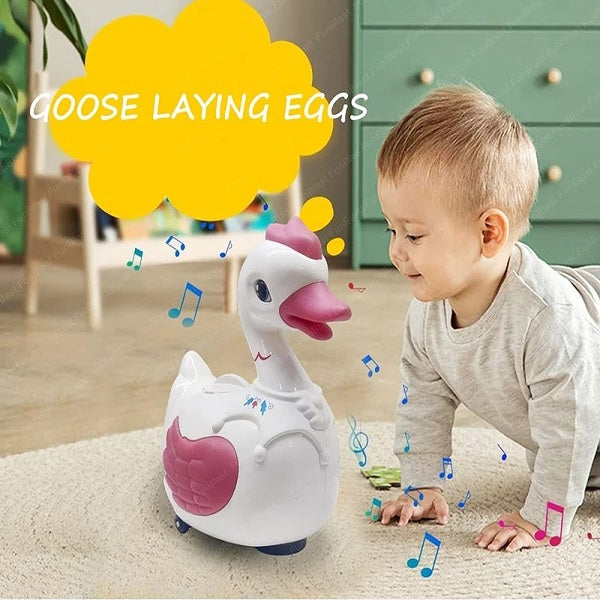 Musical Electric Crawling Goose Duck With Lights & Egg Laying