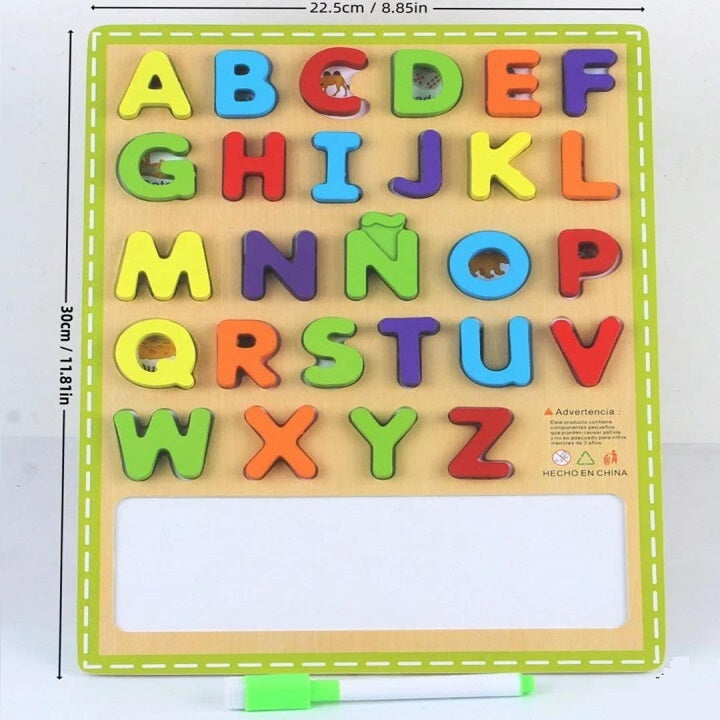 Wooden 3D Multicolor Capital ABC Sorting Board