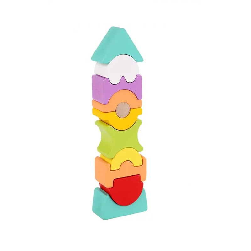 Wooden Pyramid Stacking & Balancing Building Blocks Educational Toys