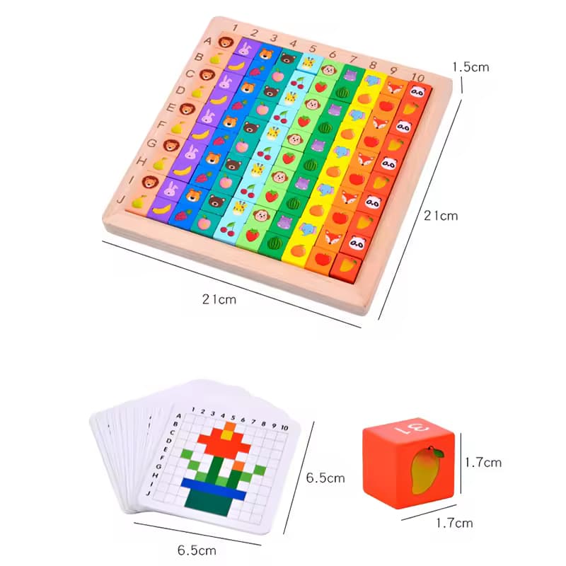 Wooden Multifunctinal Building Blocks Puzzle With Flash Cards