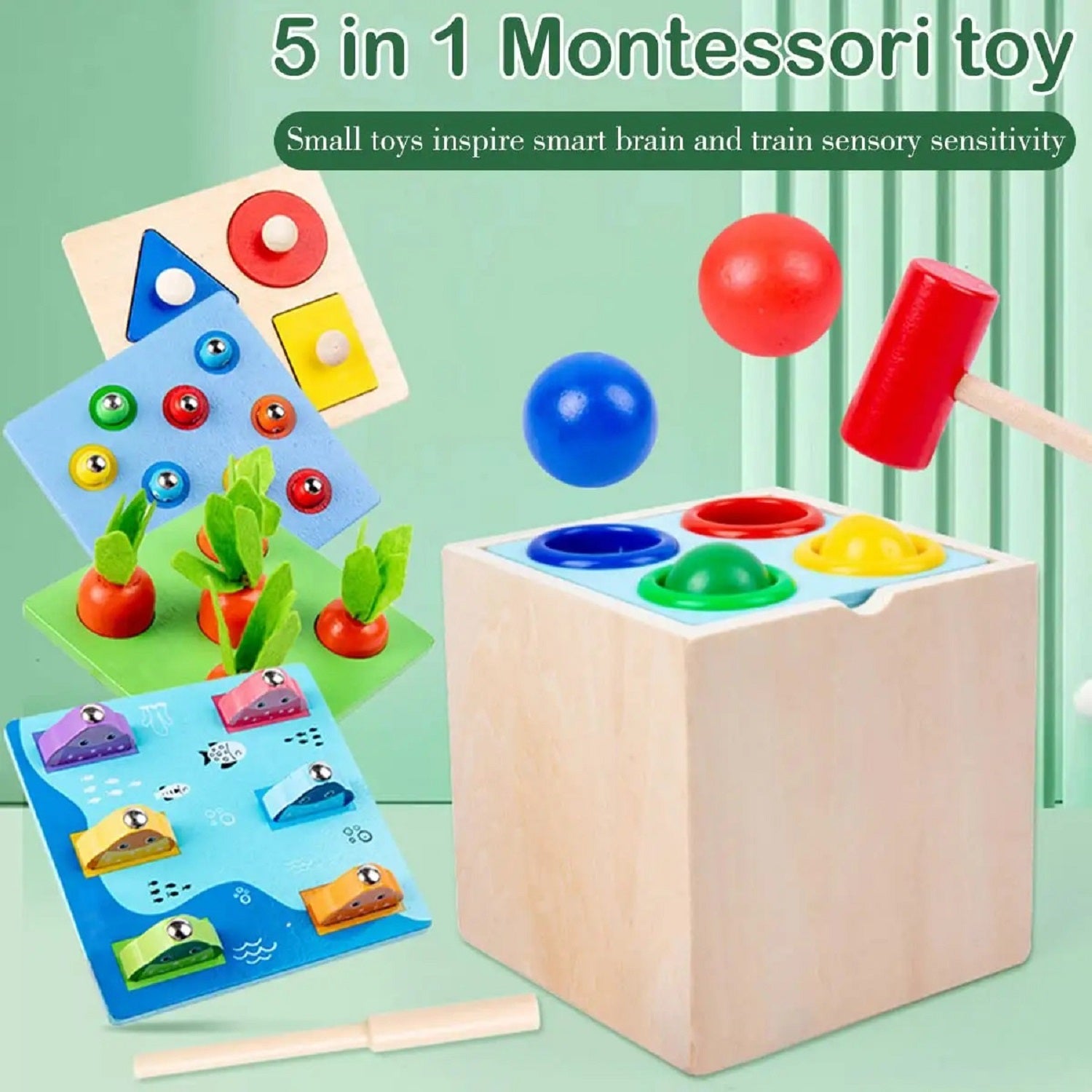 Wooden-Play-Kit 5 in 1 Montessori Learning Toy