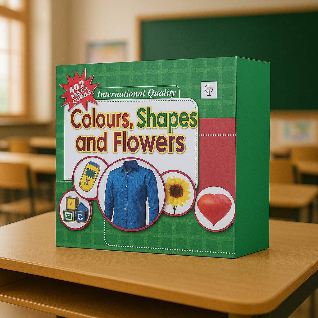 Colors, Shapes & Flowers 40 Educational Flash Cards Set