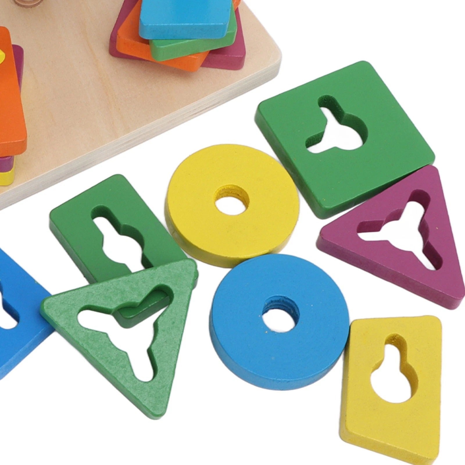 Wooden 5 Column Activity Geometric Shapes Sorter Set