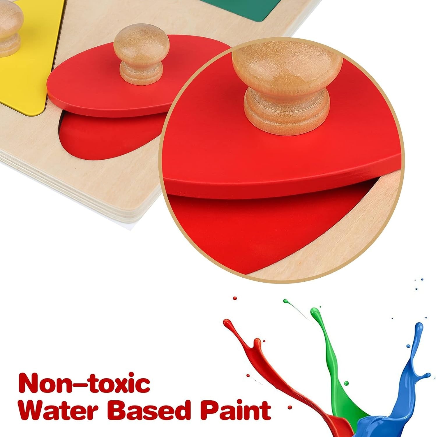 Montessori-Inspired Wooden Sorting Knob Board – 5 Essential Shapes