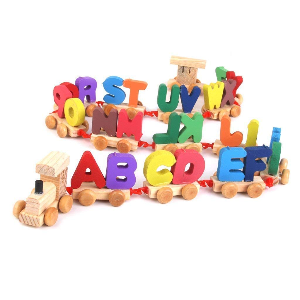 Wooden Multicolor 26 Alphabet Sorting Train