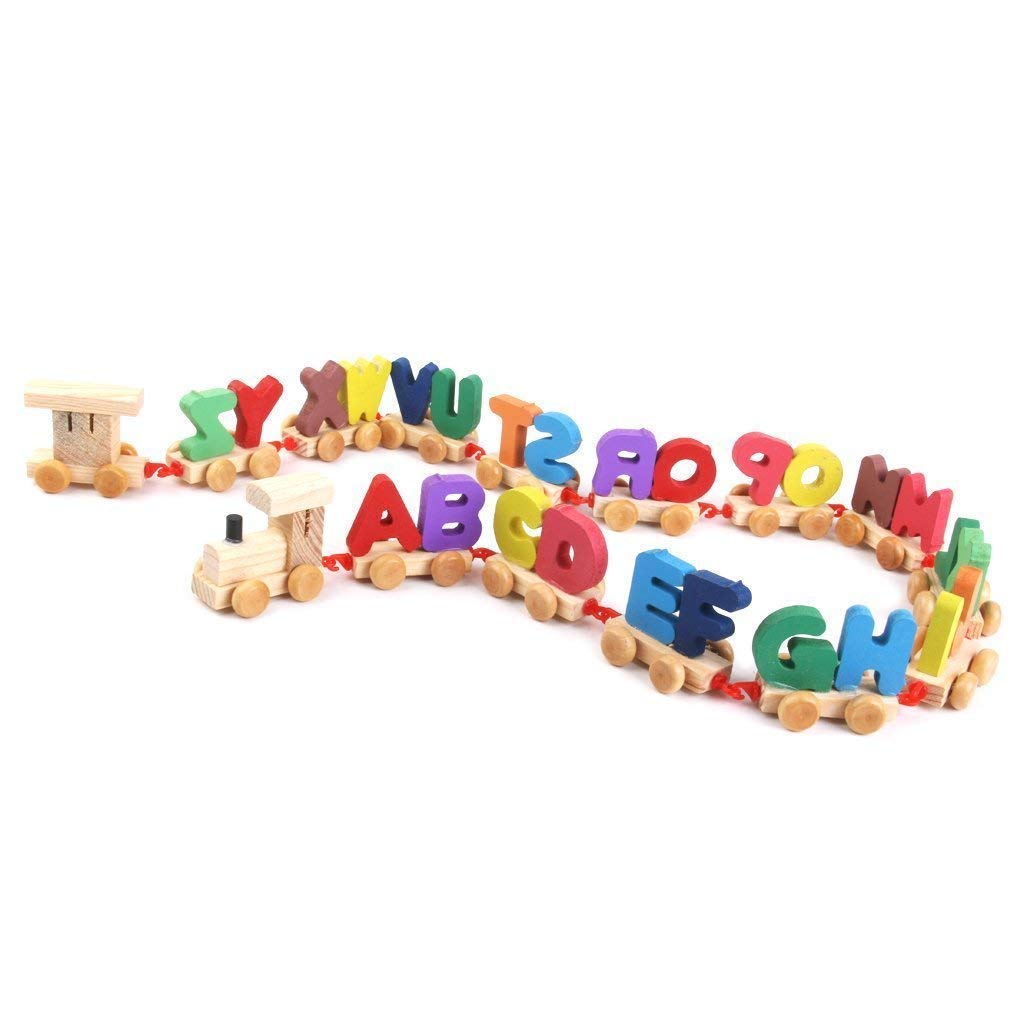 Wooden Multicolor 26 Alphabet Sorting Train