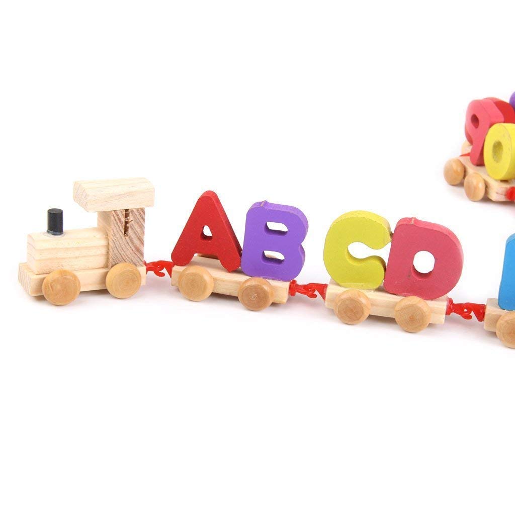 Wooden Multicolor 26 Alphabet Sorting Train