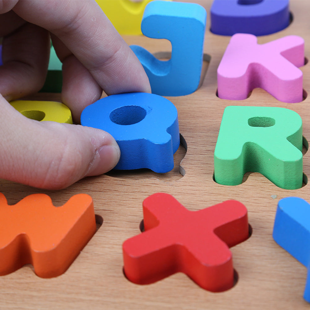 Wooden 3d Colorful Alphabets,Numbers & Shapes Sorting Boards