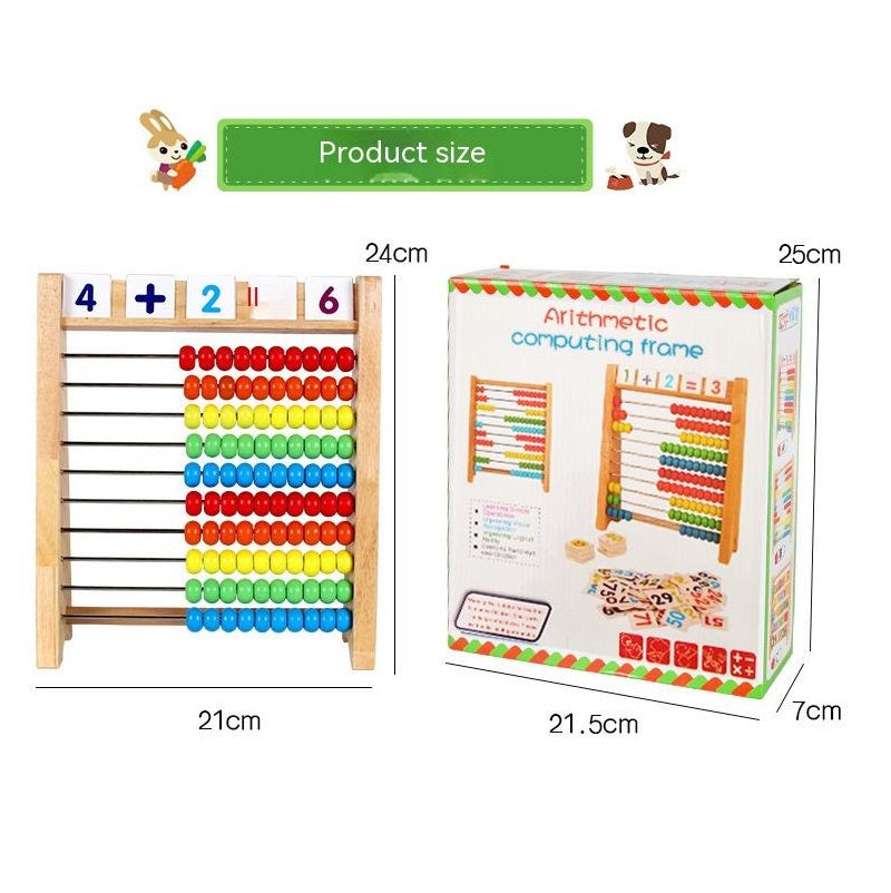 Wooden Computing Rack Abacus With Maths Activity