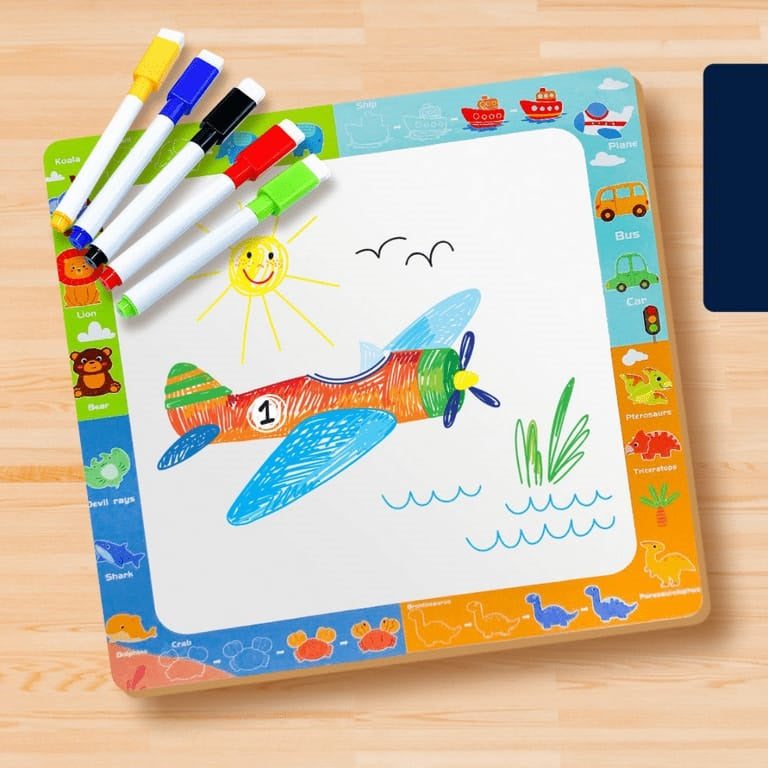 Wooden Wild Animal Sorting & Drawing Board