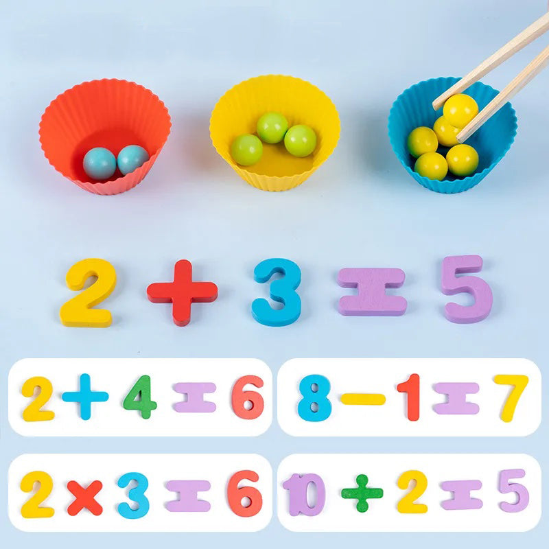 Wooden Interactive Numbers & Beads Matching Game – MGT Toys